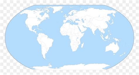 A Large Blank World Map With Oceans Marked In Blue Mapa Mundi Png