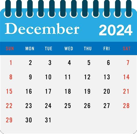 December 2024 Calendar Wall Calendar 2024 Template 33121936 Vector Art