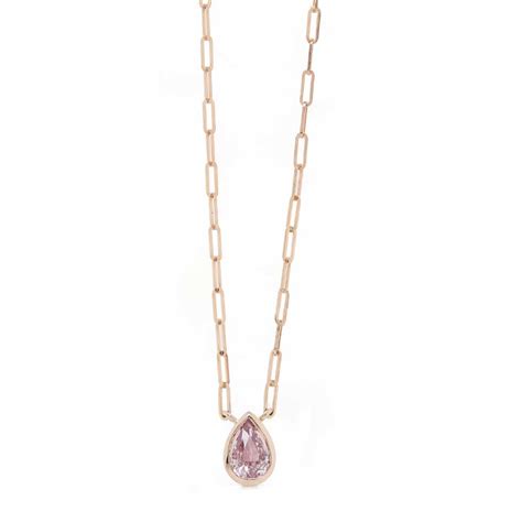 Padparadscha Sapphire Rose Gold Necklace