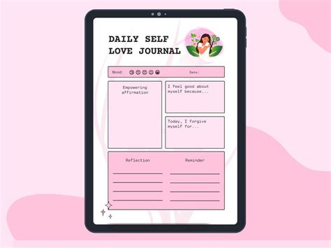 Self Care Planner Printable Self Love Journal Mental Etsy