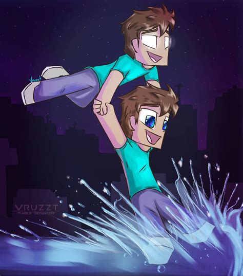 Herobrine Y Steve Amigos Solo Cuando Eran Niñosporqué De Noche A Hero Le Aterra Salir De