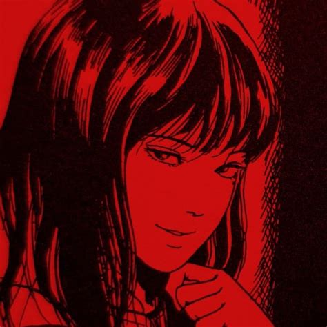Tomie Icon Red Aesthetic Grunge Anime Cover Photo Dark Red Wallpaper