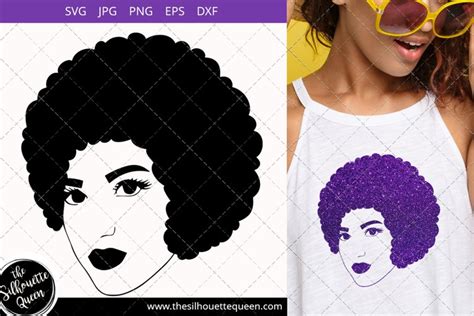 Afro Woman Svg With Short Defined Curls African American