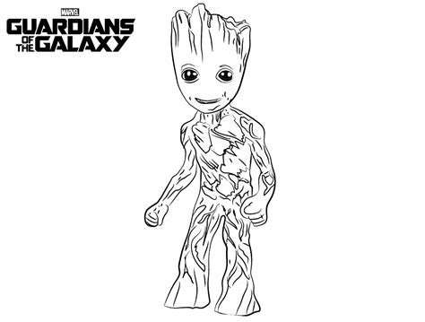 Peter quill (star lord), gamora, drax, rocket raccoon and groot are the characters from the 2 movies of 2014 and 2017, inspired by the marvel comics. Baby Groot Coloring Page & Free Baby Groot Coloring Page ...