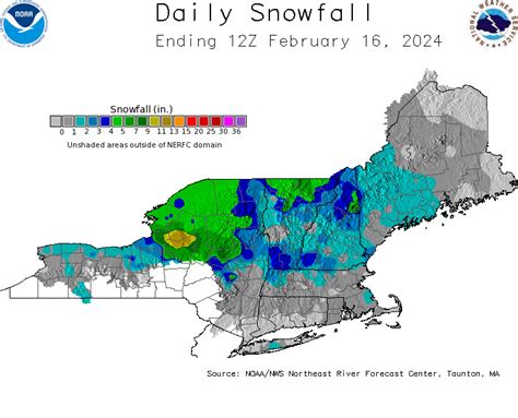 Nerfc Daily Snowfall Map Oneida Lake