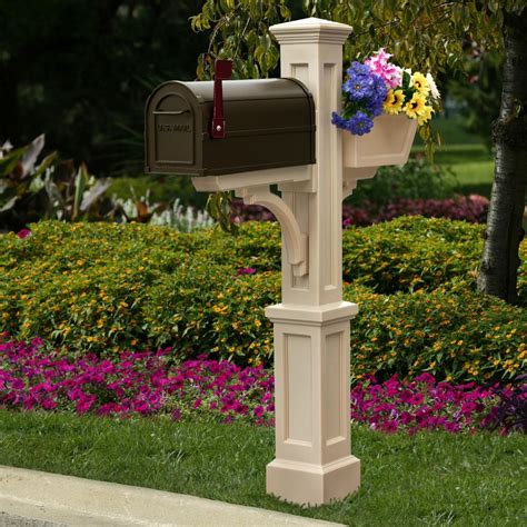 Mayne Westbrook Plus 45 Ft H In Ground Decor Mailbox Stand W Planter