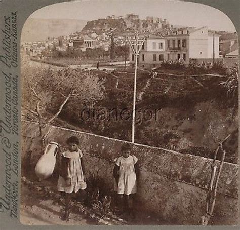 Photograph 1907 Little Girls Athens Landscape