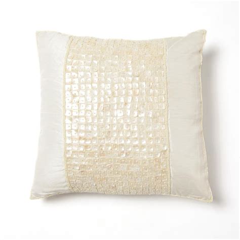 Best Home Fashion Faux Silk Mother Of Pearl Ivory Pillow Pillow