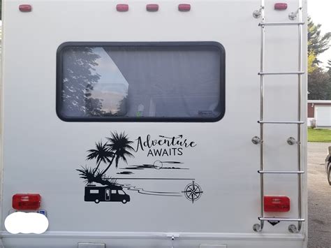 Adventure Awaits rv camper decal, fifth wheel decal, vinyl rv decal