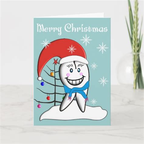 Dentist Christmas Toot Cardswith Tooth Decorations Holiday Card
