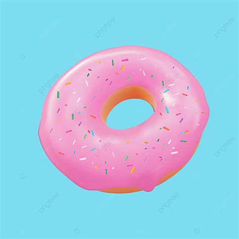 Realistic 3d Sweet Tasty Donut Sprinkles Marketing Isolated Png And