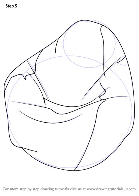 Learn How To Draw A Bean Bag Furniture Step By Step Drawing Tutorials