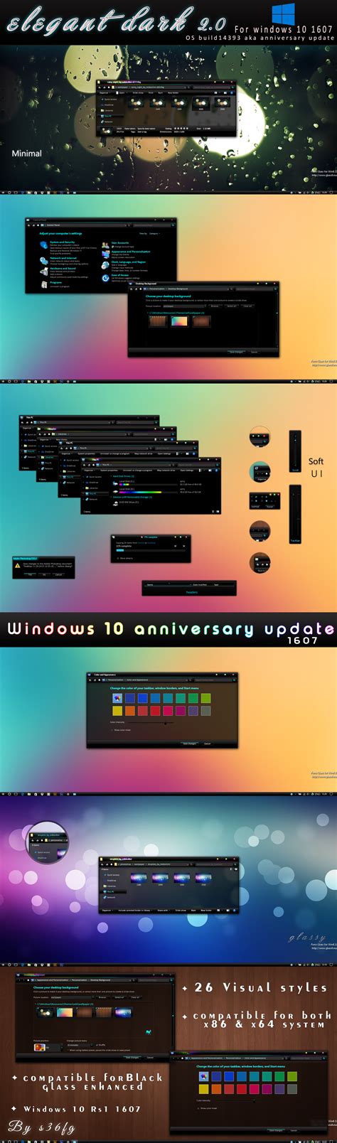 Elegant dark 2.0 theme for windows 10 (1607) by swapnil36fg on DeviantArt