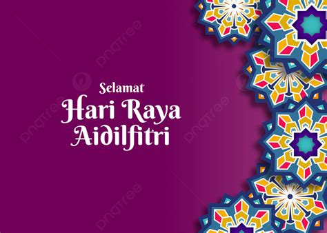 Selamat Hari Raya Aidilfitri With Floral Ornament Kareem Islamic