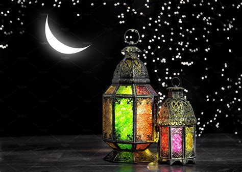 Ramadan Lantern Half Moon And Star Islam Eid Half Moon Shaped Night