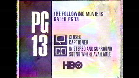 Hbo The Following Is Rated Pg 13 1987 Youtube
