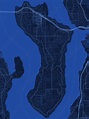 Mercer Island Vector Map - Dark Blue (AI,PDF) | Boundless Maps