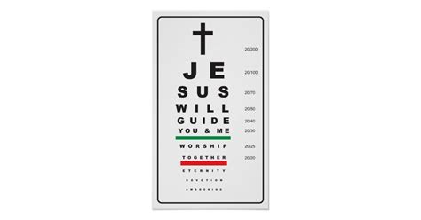 Snellen Eye Chart Jesus Poster Uk