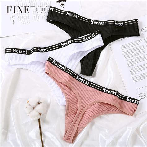 Finetoo Women Panties Secret G String Underwear Fashion Thong Sexy Cotton Panties Ladies G