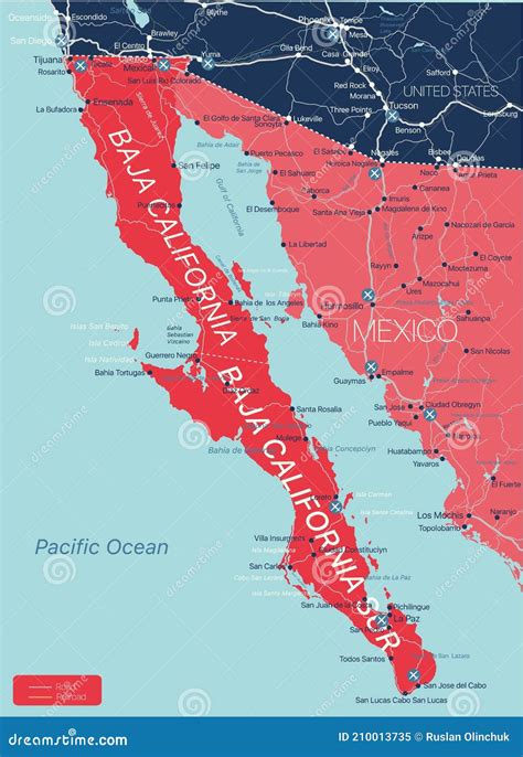 map of baja california mexico vector illustration 213137192