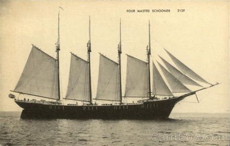 Four Masted Schooner Schooner Sailing Sailing Ships