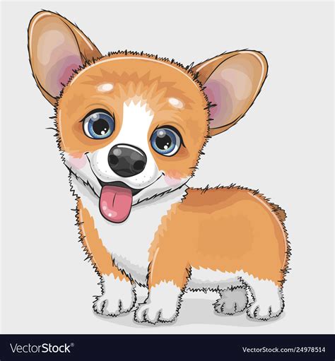 Cute Cartoon Dog Corgi Royalty Free Vector Image