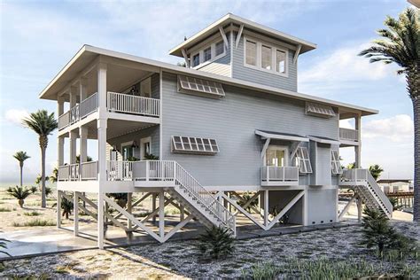5 Bedroom Three Story Beach House With A Lookout Floor Plan Beautiful