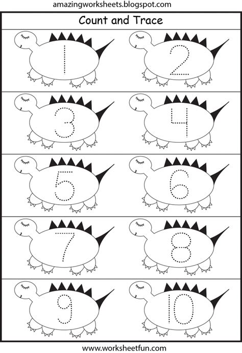 Count To Ten: Get On Track Worksheets | 99Worksheets