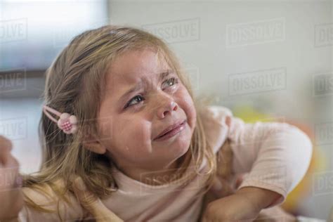 Young Girl Crying Close Up Stock Photo Dissolve