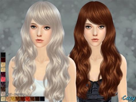 The Sims Resource Sorrow Hairstyle By Cazy Sims 4 Hairs