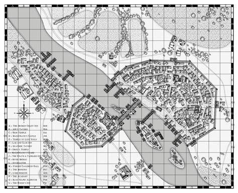 Udělám Co Je V Mých Silách Malíř Minimální Fantasy Town Map Zlatý