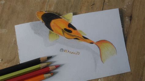 Koi Fish Drawing In Pencil