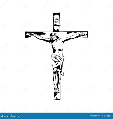 Jesucristo Crucificado En La Cruz Ilustración Del Vector Ilustración