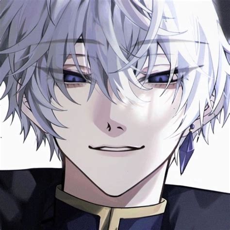 Cool Anime Guy With White Hair And Blue Eyes