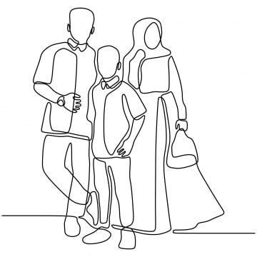 Family Concept One Continuous Line Drawing Minimalist ...