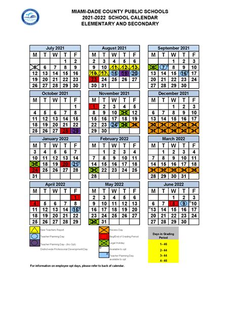 2021 2022 Miami Dade And Broward School Calendars