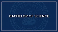 Bachelor of Science - YouTube
