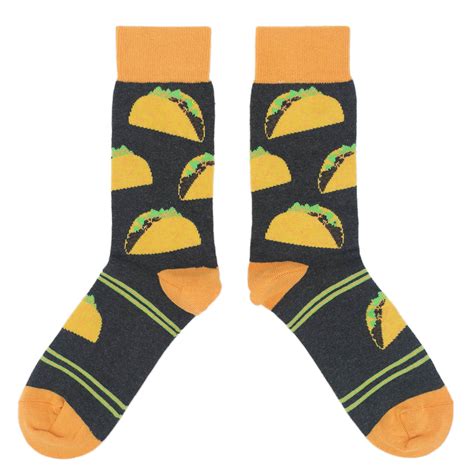 Charcoal Yellow Hard Shell Tacos Mens Dress Socks Boldsocks
