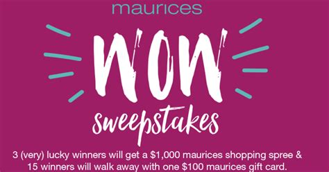 Maurices Clothing T Card Giveaway 18 Winners Win A 100 T Card