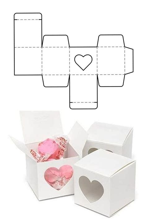 Heart Shape Window Packaging Paper Box Love T Box Template T