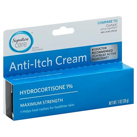 Signature Care Anti Itch Cream Hydrocortisone 1 Maximum Strength 1