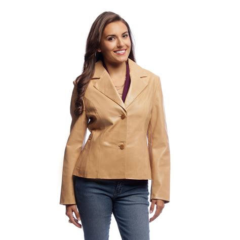 women leather blazer jacket 2 button front closure women lambskin leather blazer jacket coat