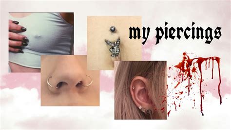 My Piercings Pain And Healing Medusa Nipples Nose Belly Youtube