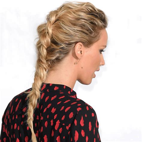 Reverse French Braid Hair How To Tutorial Tips From Jennifer Lawrence