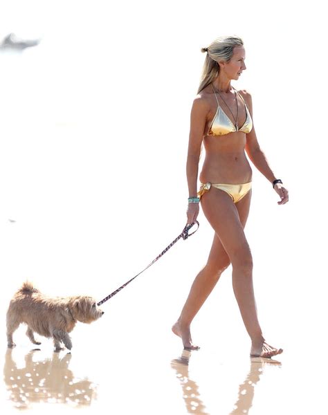 Lady Victoria Hervey Wears A Gold Bikini At The Beach In Los Angeles 03