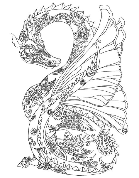 Zendoodle Coloring Majestic Dragons Antonia Cardella