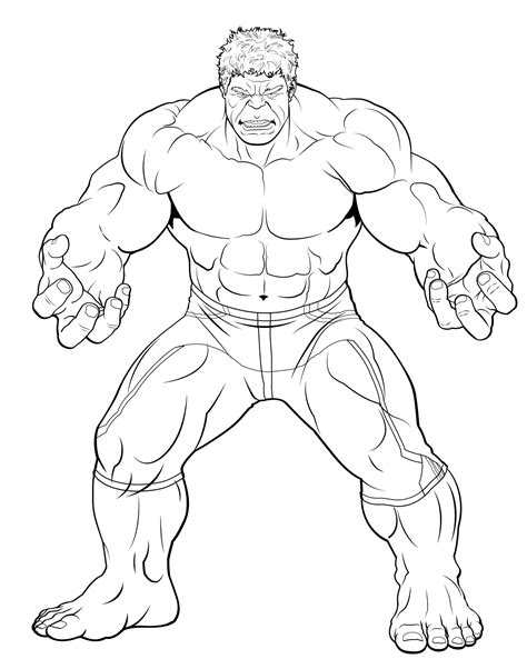 You can see the he's so strong that the ground cracks just because he's walking on it. Coloring page - Raging Hulk