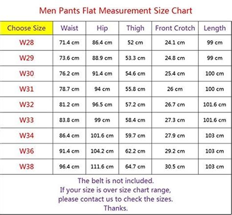 Image Result For Mens Pant Size Chart Mens Pants Size Chart Mens