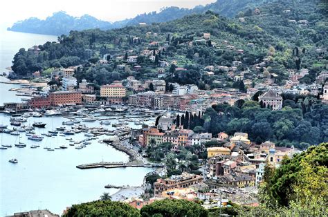 Aerial View Of Seaport And Hills In Santa Margherita Ligure Italy