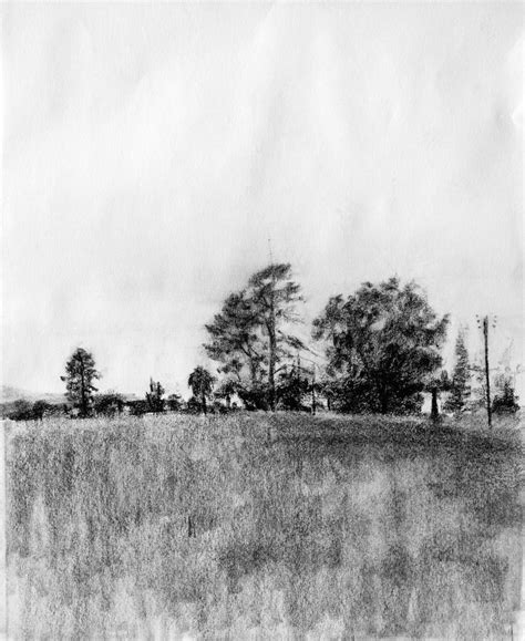 Sergio Lopez Charcoal Landscape Drawing Landscape Drawings